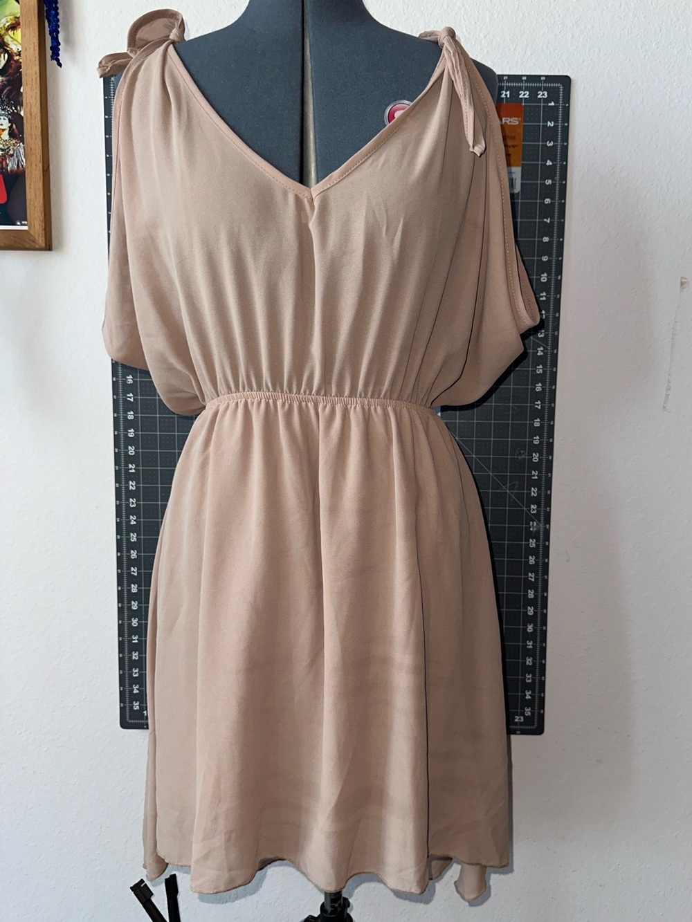 Nude High-Low Dress